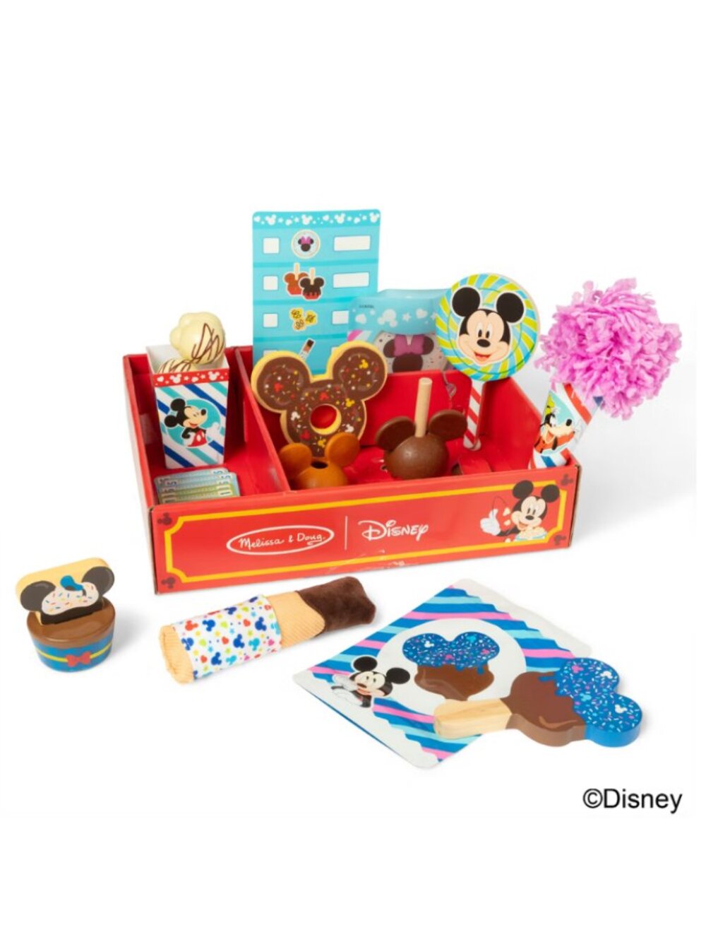 NWT Melissa & Doug Disney Snacks & Popcorn Wooden Play Food Set